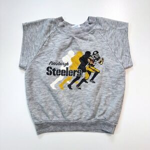 Vintage NFL Pittsburgh Steelers Raglan Sweatshirt Youth 7 Short Sleeve Garan 70s